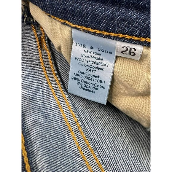 rag & bone Size 26 x 27 Nina High Rise Ankle Skinny Frayed Hem Distressed Knee - Picture 7 of 9